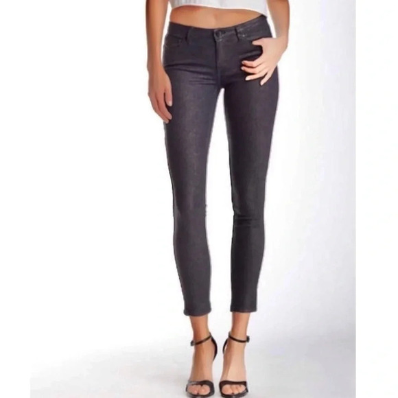 Elie Tahari Azella Skinny Coated Jeans Textured Charcoal Gray Women’s Size 26 - Picture 9 of 9
